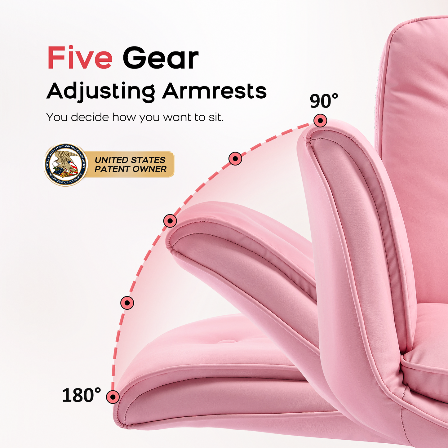 TMV Vanity Chair Oversized, Criss Cross Design Office Desk Chair - Big & Tall Computer Chair with Foldable Arms, Swivel and Wheels,Pink