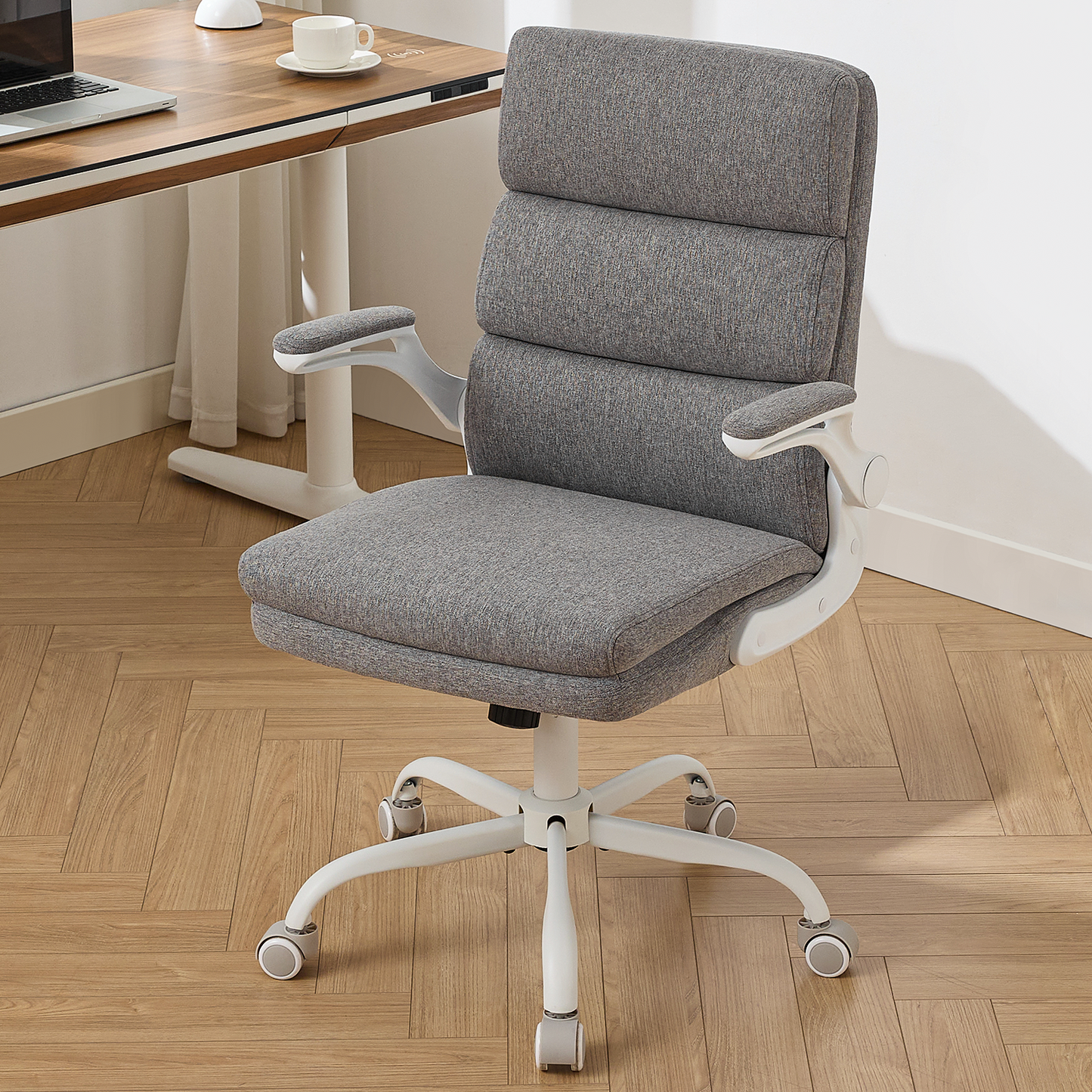 TMV Home Office Chair,Ergonomic Desk Chair with Lumbar Support,Executive Chair for Work from Home–Adjustable Height,Cement Gray