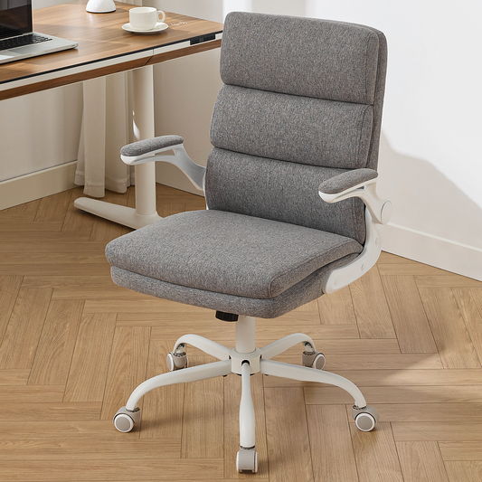 TMV Home Office Chair,Ergonomic Desk Chair with Lumbar Support,Executive Chair for Work from Home–Adjustable Height,Cement Gray