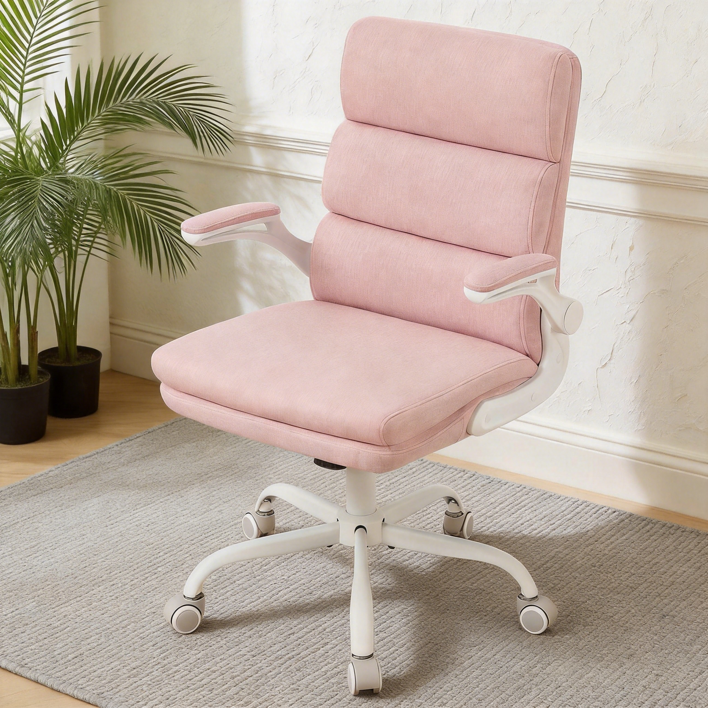 TMV Home Office Chair,Ergonomic Desk Chair with Lumbar Support,Executive Chair for Work from Home–Adjustable Height,Pink