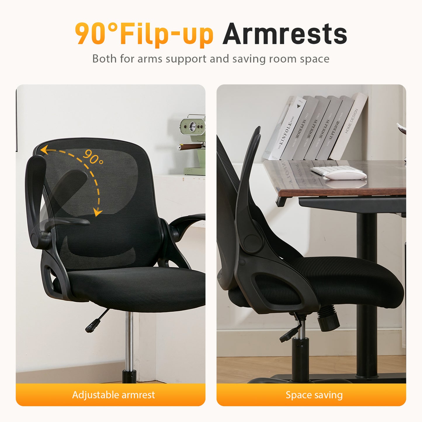 TMV Drafting Chairs Adjustable Height Desk Chair, Ergonomic Office Chair with Foot Rest, Computer Chair,Black-Black
