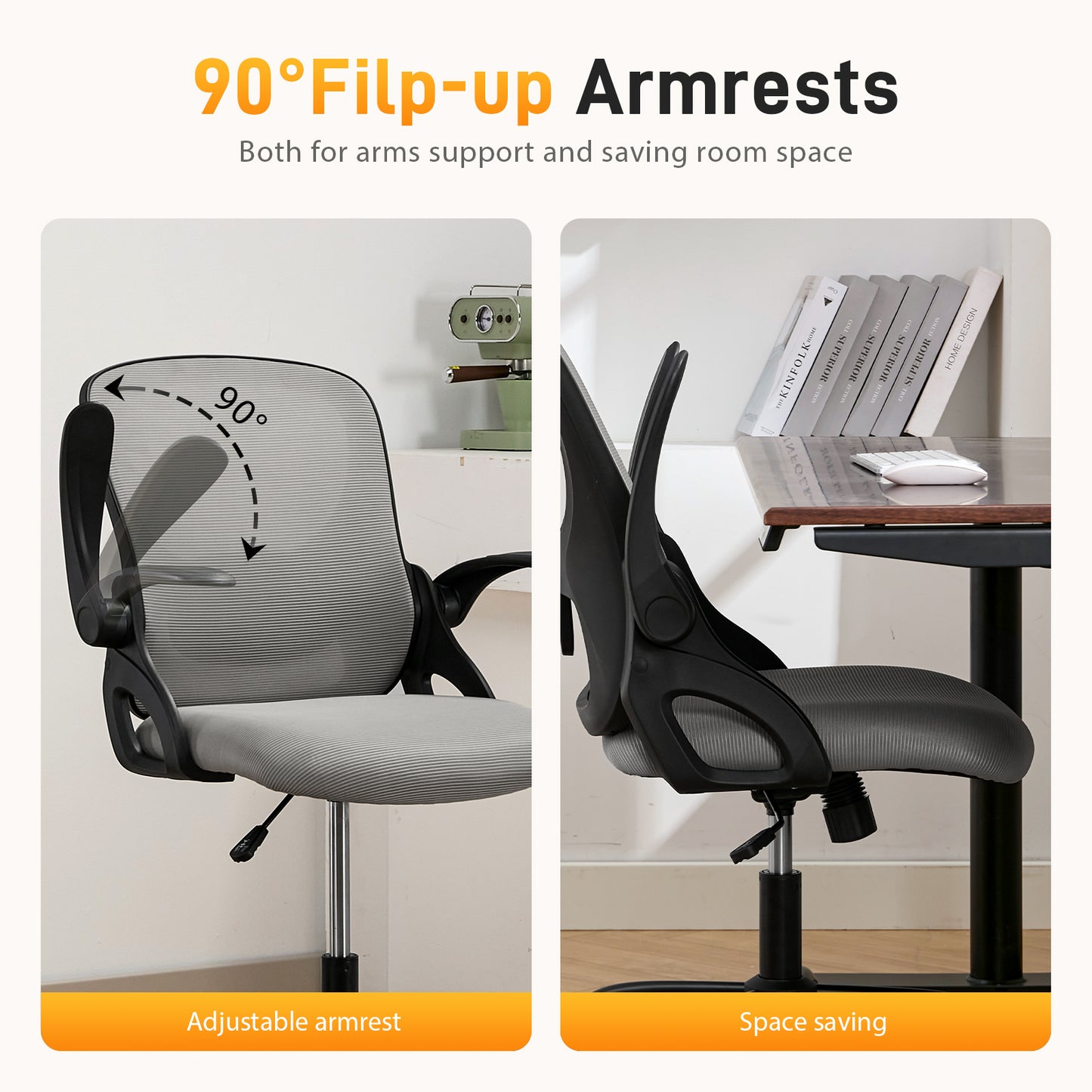 TMV Drafting Chairs Adjustable Height Desk Chair, Ergonomic Office Chair with Foot Rest, Computer Chair,Black-Gray
